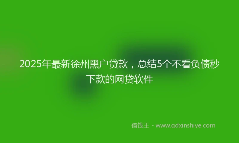 2025年最新徐州黑户贷款，总结5个不看负债秒下款的网贷软件