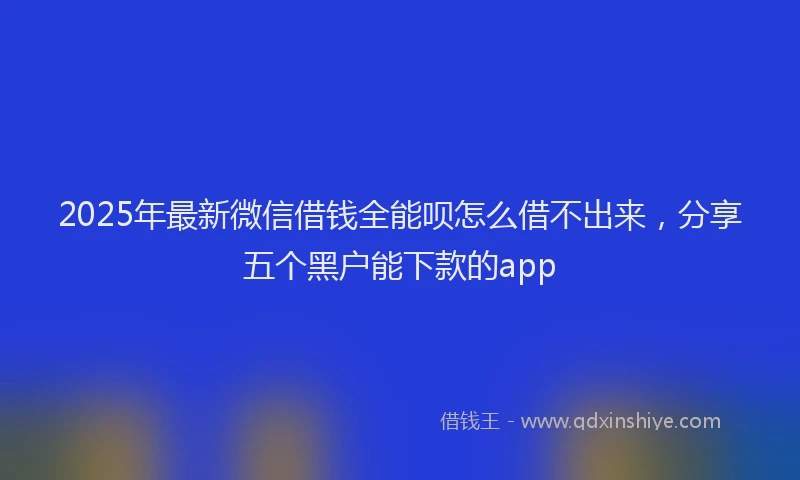 2025年最新微信借钱全能呗怎么借不出来，分享五个黑户能下款的app