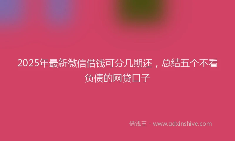 2025年最新微信借钱可分几期还，总结五个不看负债的网贷口子