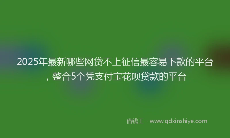 2025年最新哪些网贷不上征信最容易下款的平台，整合5个凭支付宝花呗贷款的平台