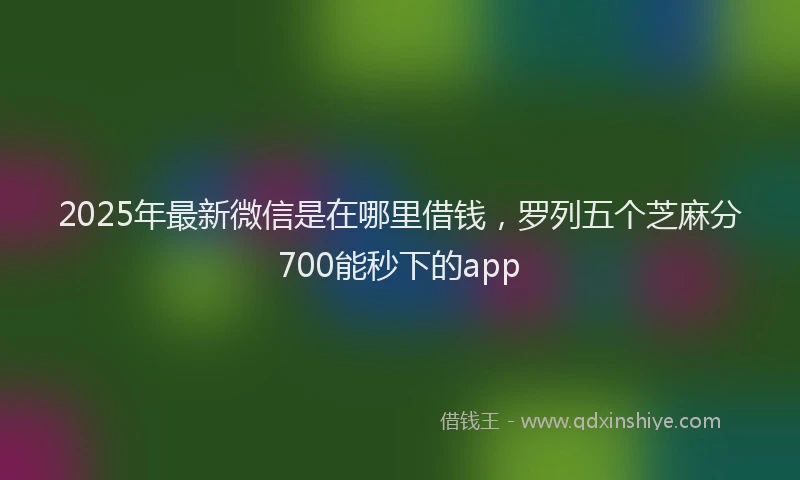 2025年最新微信是在哪里借钱，罗列五个芝麻分700能秒下的app