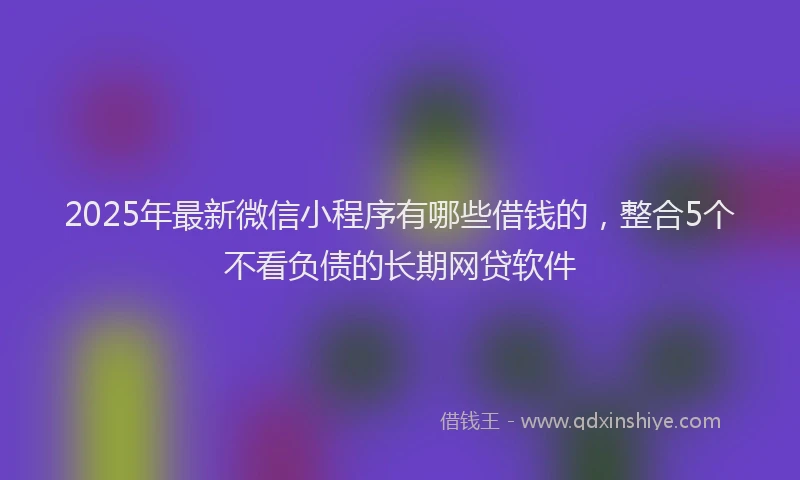 2025年最新微信小程序有哪些借钱的，整合5个不看负债的长期网贷软件