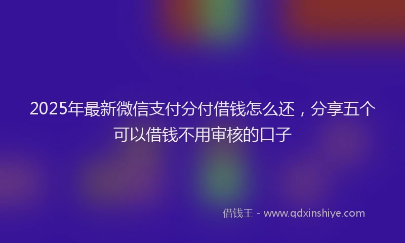 2025年最新微信支付分付借钱怎么还，分享五个可以借钱不用审核的口子