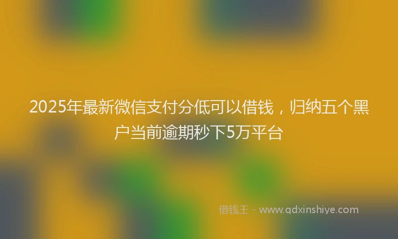 2025年最新微信支付分低可以借钱，归纳五个黑户当前逾期秒下5万平台