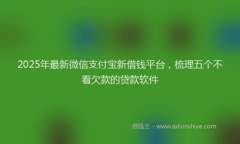 2025年最新微信支付宝新借钱平台，梳理五个不看欠款的贷款软件
