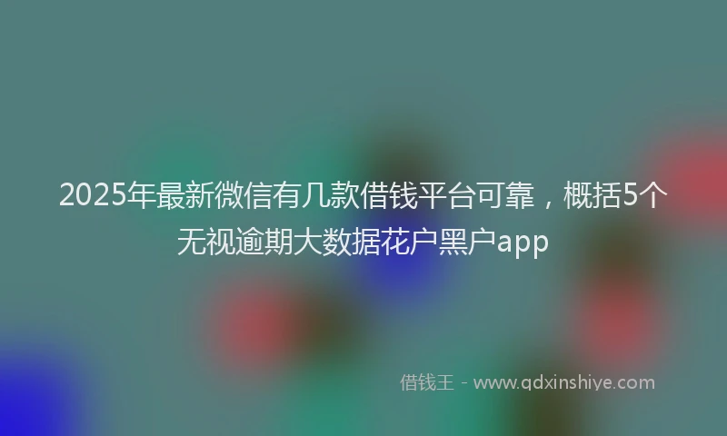 2025年最新微信有几款借钱平台可靠，概括5个无视逾期大数据花户黑户app