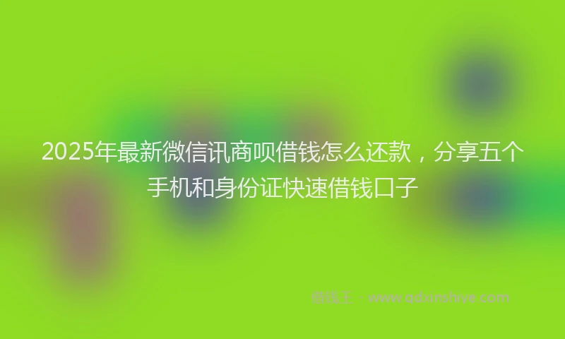 2025年最新微信讯商呗借钱怎么还款，分享五个手机和身份证快速借钱口子