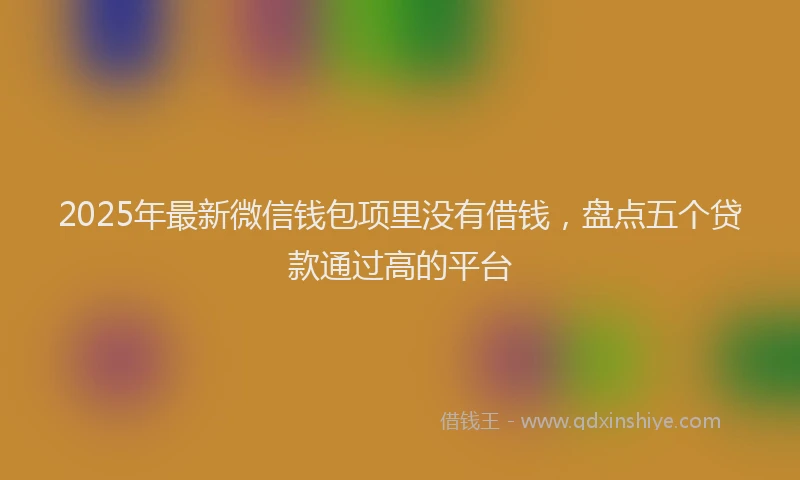 2025年最新微信钱包项里没有借钱，盘点五个贷款通过高的平台