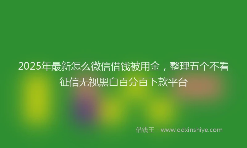 2025年最新怎么微信借钱被用金，整理五个不看征信无视黑白百分百下款平台