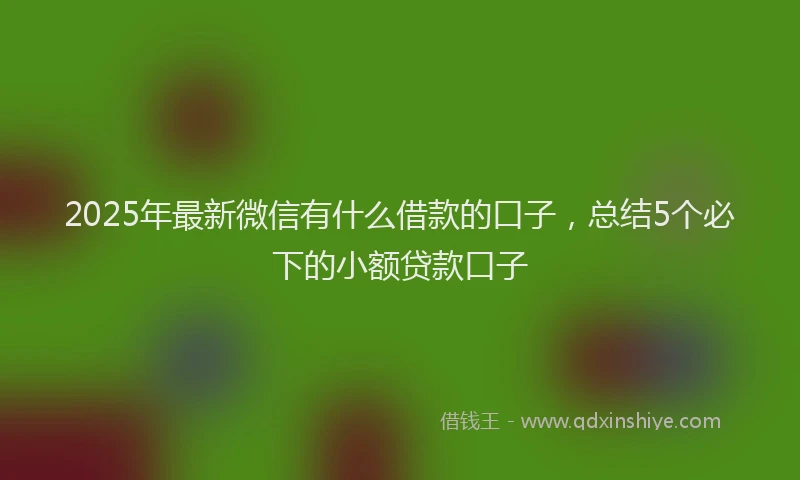 2025年最新微信有什么借款的口子，总结5个必下的小额贷款口子