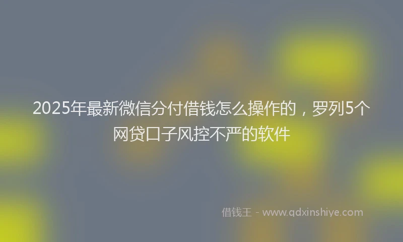 2025年最新微信分付借钱怎么操作的，罗列5个网贷口子风控不严的软件
