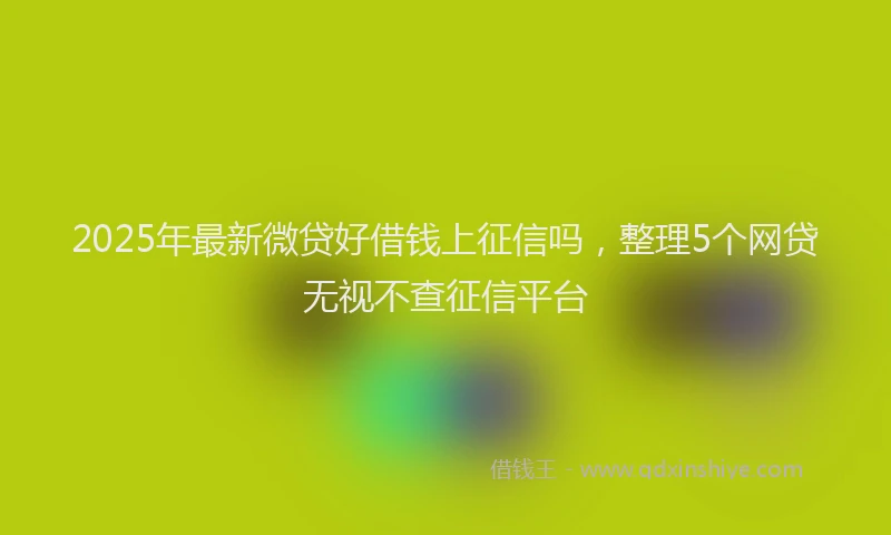 2025年最新微贷好借钱上征信吗，整理5个网贷无视不查征信平台