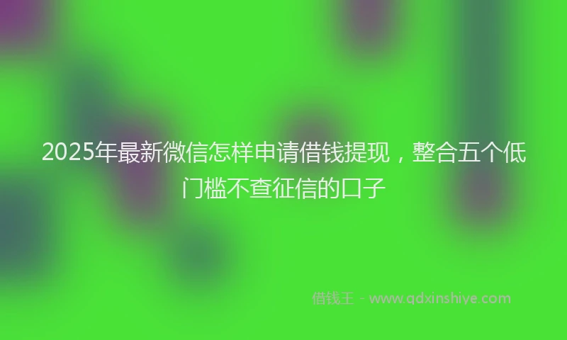 2025年最新微信怎样申请借钱提现，整合五个低门槛不查征信的口子