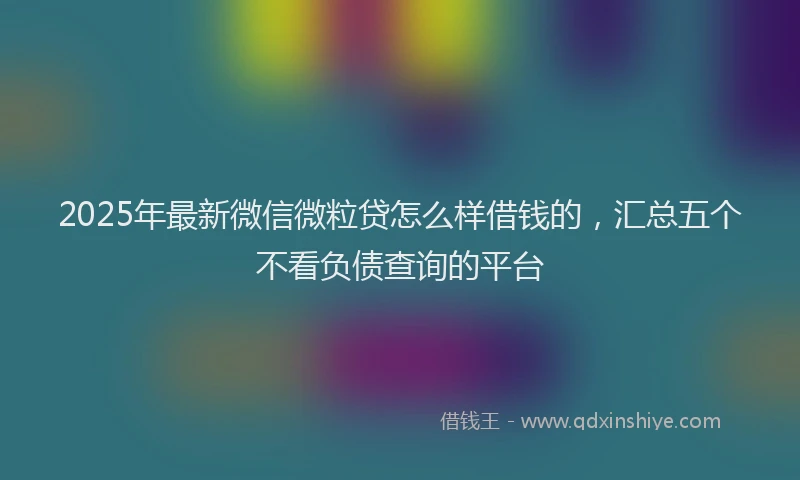 2025年最新微信微粒贷怎么样借钱的，汇总五个不看负债查询的平台