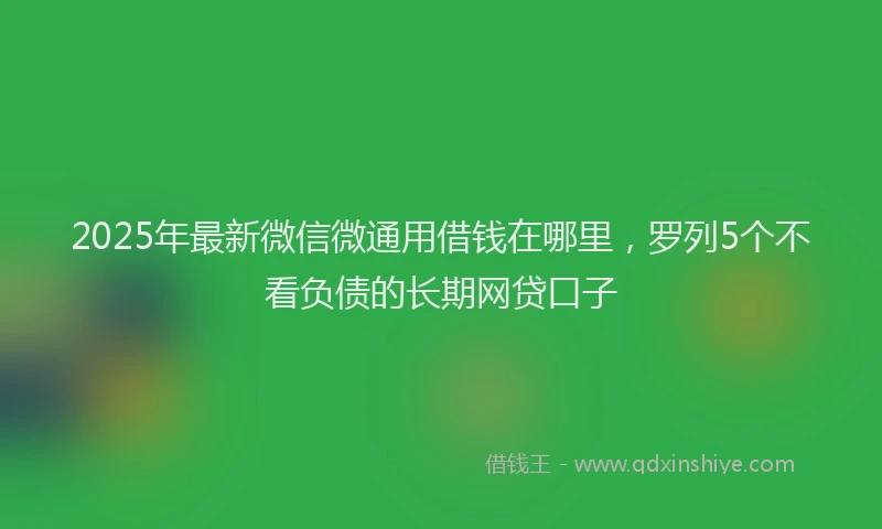 2025年最新微信微通用借钱在哪里，罗列5个不看负债的长期网贷口子