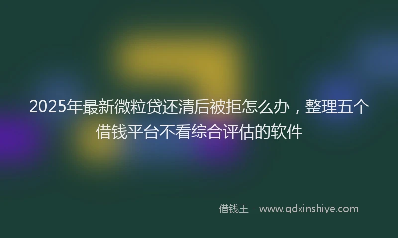 2025年最新微粒贷还清后被拒怎么办，整理五个借钱平台不看综合评估的软件