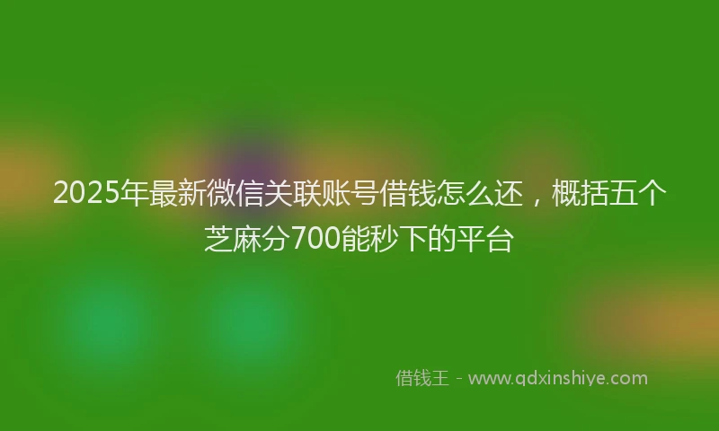 2025年最新微信关联账号借钱怎么还，概括五个芝麻分700能秒下的平台