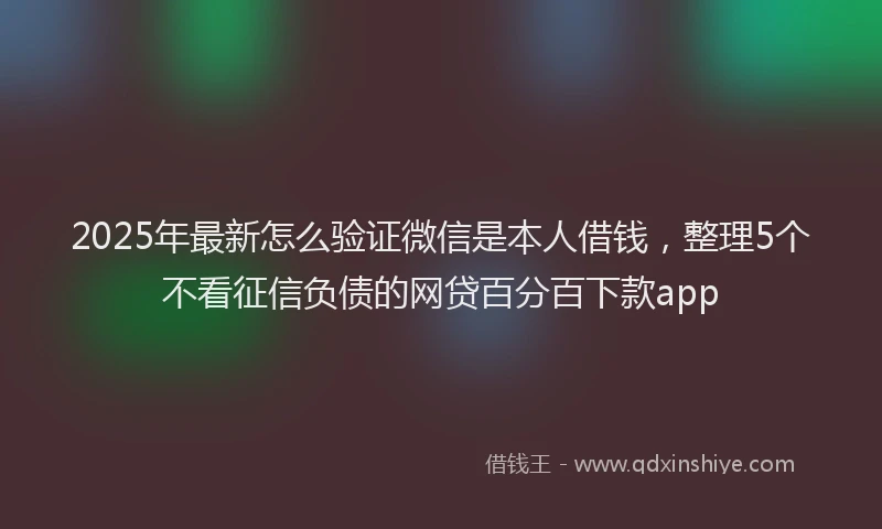 2025年最新怎么验证微信是本人借钱，整理5个不看征信负债的网贷百分百下款app