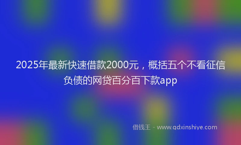 2025年最新快速借款2000元，概括五个不看征信负债的网贷百分百下款app