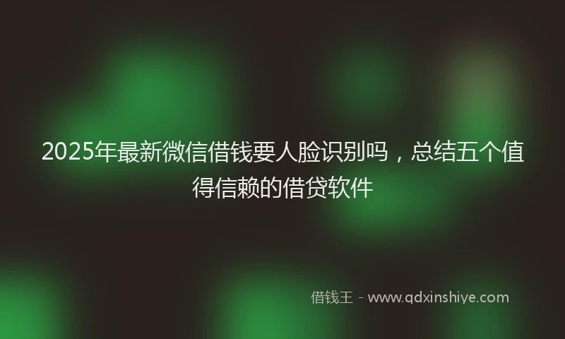 2025年最新微信借钱要人脸识别吗，总结五个值得信赖的借贷软件