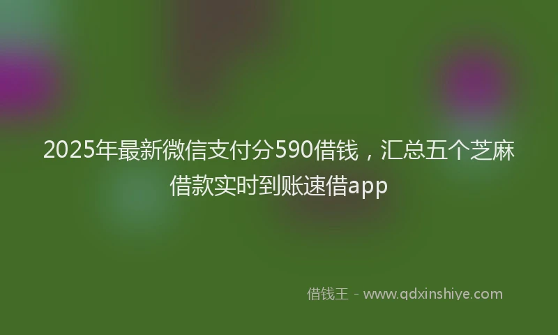 2025年最新微信支付分590借钱，汇总五个芝麻借款实时到账速借app