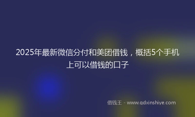 2025年最新微信分付和美团借钱，概括5个手机上可以借钱的口子