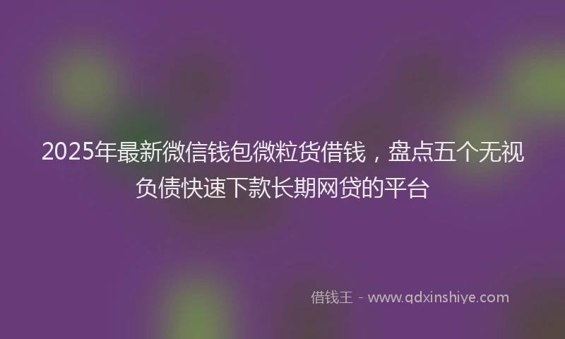 2025年最新微信钱包微粒货借钱，盘点五个无视负债快速下款长期网贷的平台