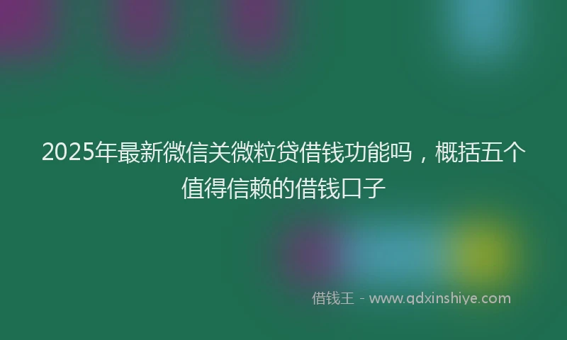 2025年最新微信关微粒贷借钱功能吗，概括五个值得信赖的借钱口子