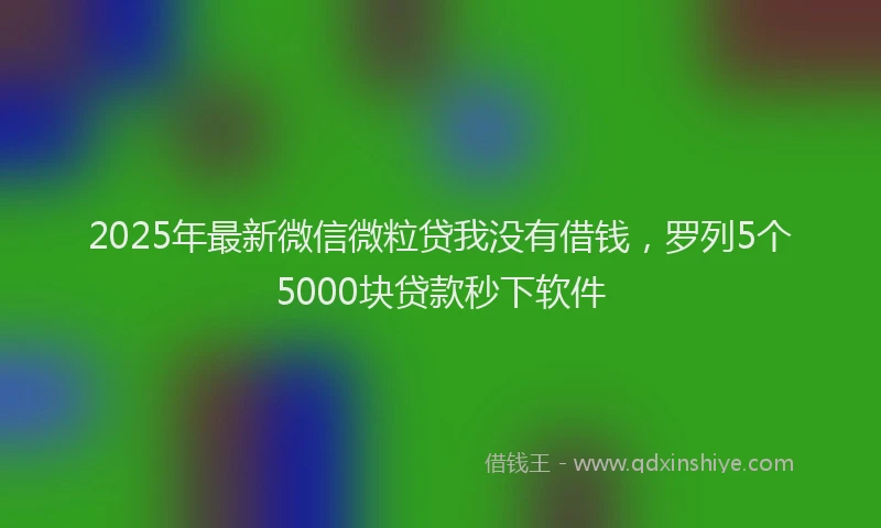 2025年最新微信微粒贷我没有借钱，罗列5个5000块贷款秒下软件