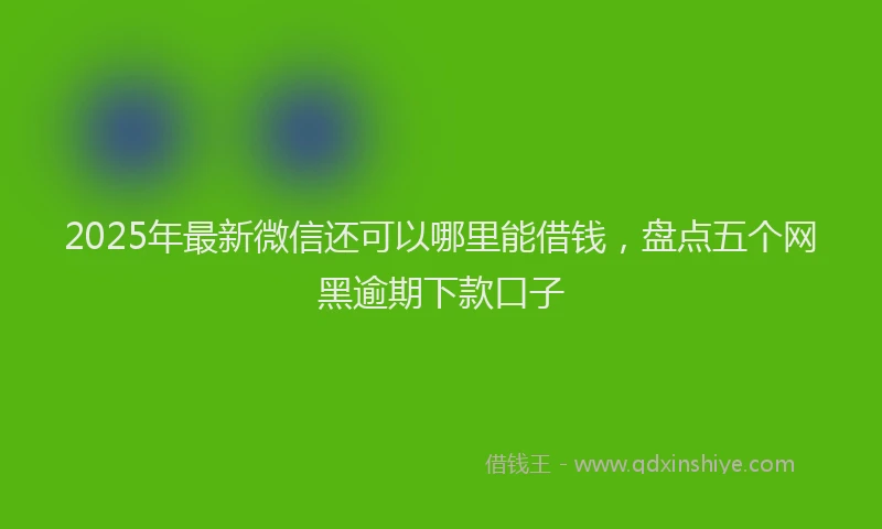 2025年最新微信还可以哪里能借钱，盘点五个网黑逾期下款口子