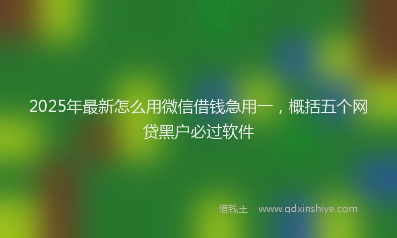 2025年最新怎么用微信借钱急用一，概括五个网贷黑户必过软件