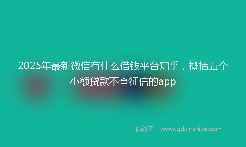 2025年最新微信有什么借钱平台知乎，概括五个小额贷款不查征信的app
