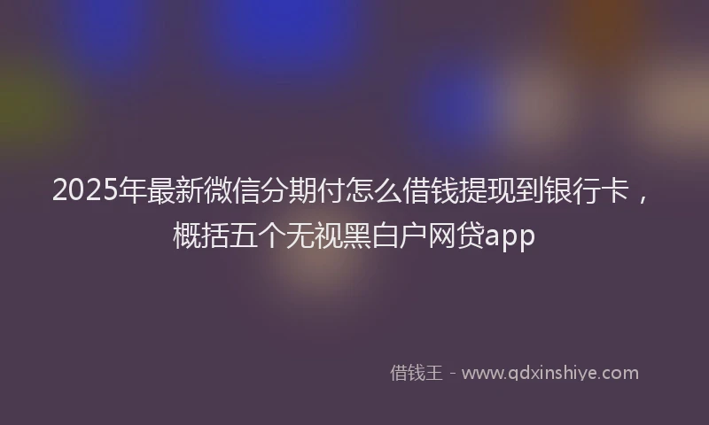 2025年最新微信分期付怎么借钱提现到银行卡，概括五个无视黑白户网贷app