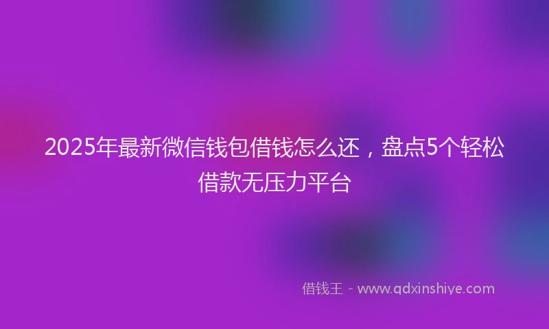 2025年最新微信钱包借钱怎么还，盘点5个轻松借款无压力平台
