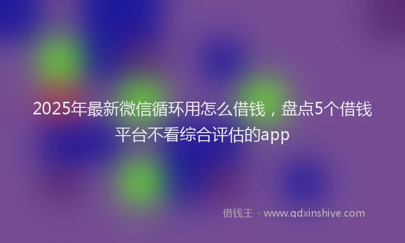 2025年最新微信循环用怎么借钱，盘点5个借钱平台不看综合评估的app