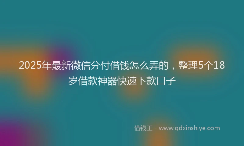 2025年最新微信分付借钱怎么弄的，整理5个18岁借款神器快速下款口子