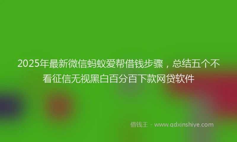 2025年最新微信蚂蚁爱帮借钱步骤，总结五个不看征信无视黑白百分百下款网贷软件