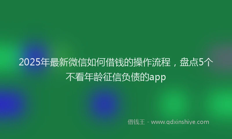 2025年最新微信如何借钱的操作流程，盘点5个不看年龄征信负债的app