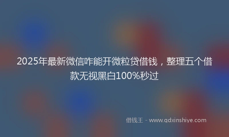 2025年最新微信咋能开微粒贷借钱，整理五个借款无视黑白100%秒过
