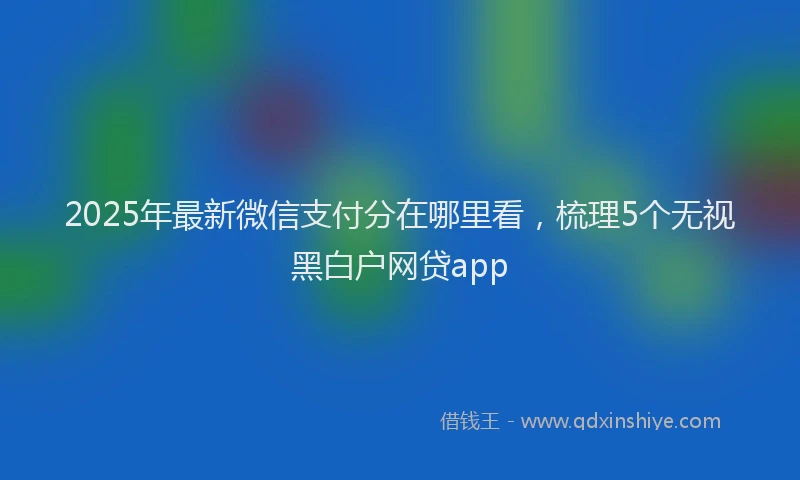 2025年最新微信支付分在哪里看，梳理5个无视黑白户网贷app