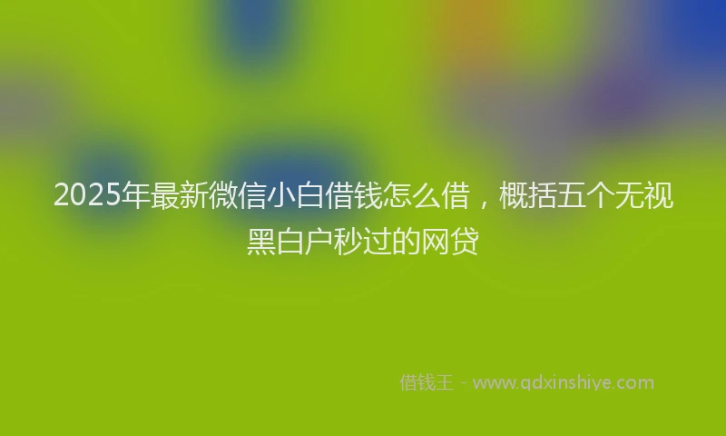 2025年最新微信小白借钱怎么借，概括五个无视黑白户秒过的网贷