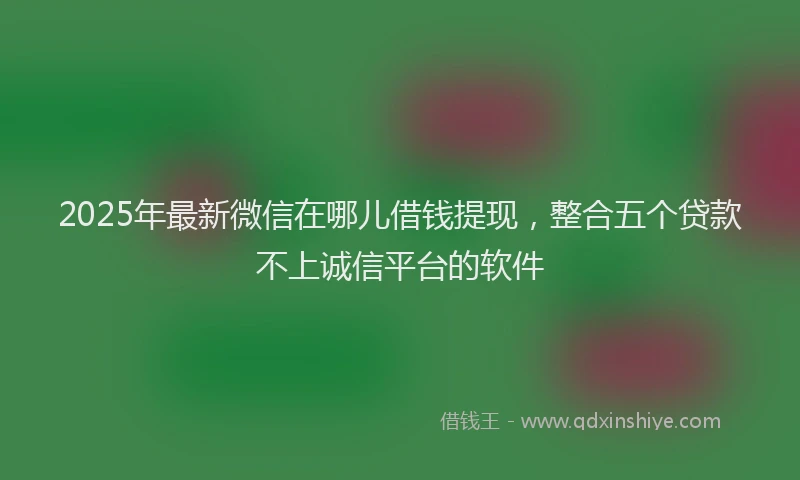 2025年最新微信在哪儿借钱提现，整合五个贷款不上诚信平台的软件