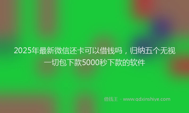 2025年最新微信还卡可以借钱吗，归纳五个无视一切包下款5000秒下款的软件