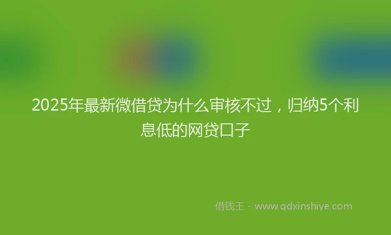 2025年最新微借贷为什么审核不过，归纳5个利息低的网贷口子