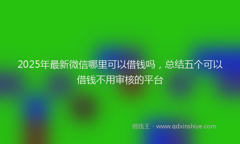 2025年最新微信哪里可以借钱吗，总结五个可以借钱不用审核的平台