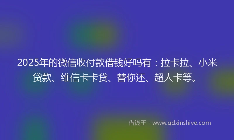 2025年的微信收付款借钱好吗有：拉卡拉、小米贷款、维信卡卡贷、替你还、超人卡等。