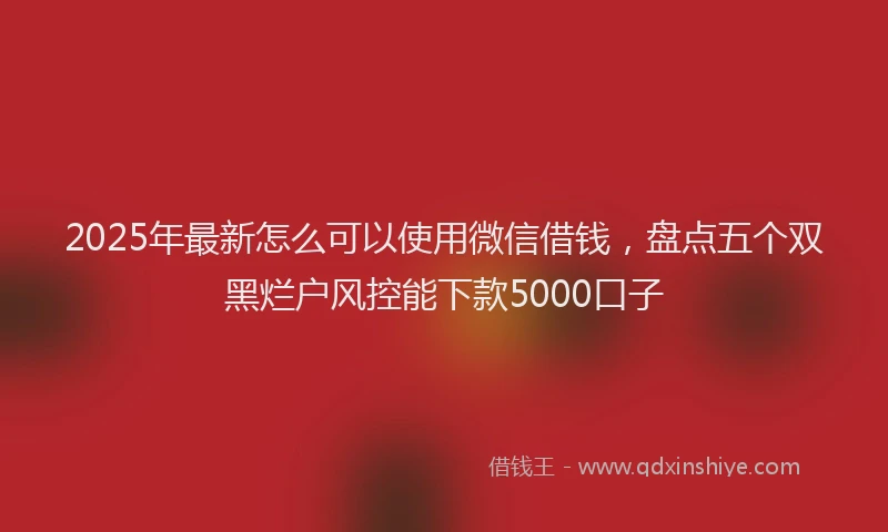 2025年最新怎么可以使用微信借钱，盘点五个双黑烂户风控能下款5000口子