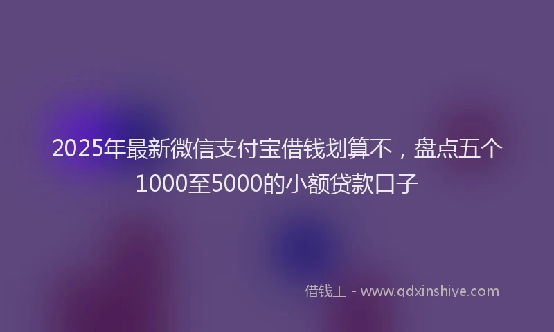 2025年最新微信支付宝借钱划算不，盘点五个1000至5000的小额贷款口子