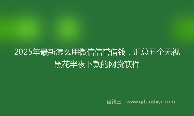 2025年最新怎么用微信信誉借钱，汇总五个无视黑花半夜下款的网贷软件