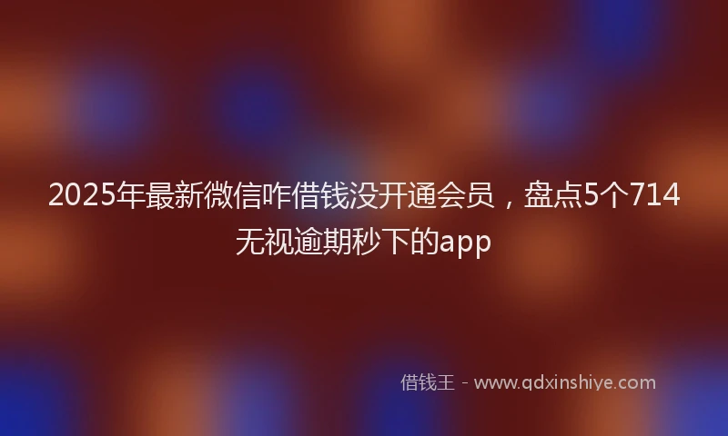 2025年最新微信咋借钱没开通会员，盘点5个714无视逾期秒下的app